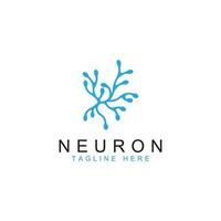 neurone logo o nervo cellula logo con concetto vettore illustrazione modello.