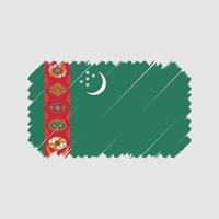 vettore della spazzola della bandiera del turkmeno. bandiera nazionale