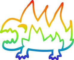 arcobaleno gradiente disegno cartone animato demone del fuoco vettore