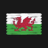 pennello bandiera galles. bandiera nazionale vettore