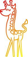giraffa del fumetto di disegno a tratteggio a gradiente caldo vettore