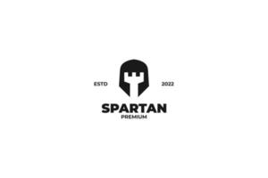 piatto spartano castello logo design vettore illustrazione idea