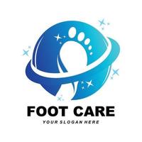 piede cura logo design Salute illustrazione donna pedicure salone vettore