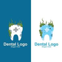 vettore del logo della salute dentale, mantenimento e cura dei denti, design per serigrafia, azienda, adesivi, sfondo