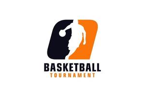 lettera q con logo basket. elementi del modello di progettazione vettoriale per la squadra sportiva o l'identità aziendale.