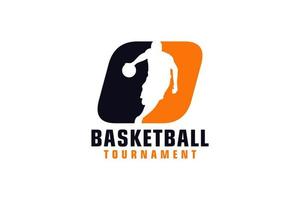 lettera o con logo di basket. elementi del modello di progettazione vettoriale per la squadra sportiva o l'identità aziendale.