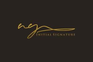 iniziale NY lettera firma logo modello elegante design logo. mano disegnato calligrafia lettering vettore illustrazione.