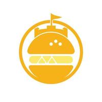 hamburger castello vettore logo design.