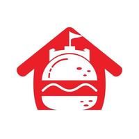 hamburger castello vettore logo design.