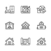 modello Casa linea icone vettore illustrazione , edificio , casa , Residenziale Casa
