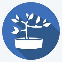 icona bonsai. adatto per giardino simbolo. lungo ombra stile. semplice design modificabile. design modello vettore. semplice illustrazione vettore