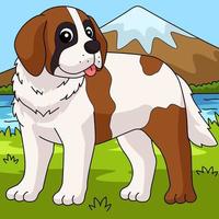 santo bernardo cane colorato cartone animato illustrazione vettore