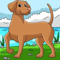vizsla cane colorato cartone animato illustrazione vettore