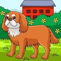 re charles spaniel cane colorato illustrazione vettore