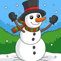 pupazzo di neve Natale colorato cartone animato illustrazione vettore