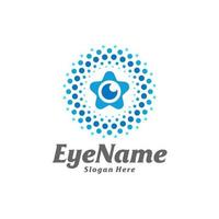 stella occhio logo design modello. occhio stella logo concetto vettore. creativo icona simbolo vettore