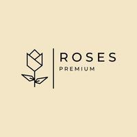 Rose geometrico Linee arte su logo design vettore