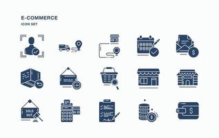 e-commerce e in linea shopping icona impostato vettore