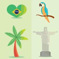 icone impostato brasile nazione vettore
