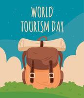 mondo turismo giorno, manifesto vettore