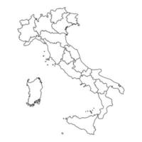 Italia carta geografica con regione frontiere. vettore illustrazione.