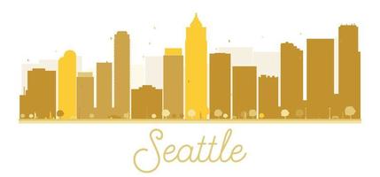 Seattle città orizzonte d'oro silhouette. vettore