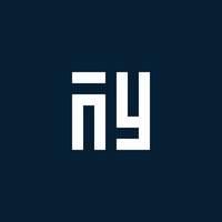 NY iniziale monogramma logo con geometrico stile vettore