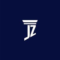 jz iniziale monogramma logo design per legge azienda vettore