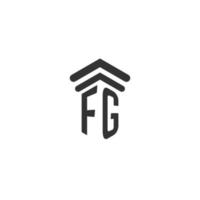 fg iniziale per legge azienda logo design vettore
