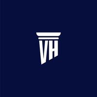 vh iniziale monogramma logo design per legge azienda vettore