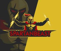 bestia spartana gioco portafortuna logo vettore