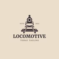 Vintage ▾ vecchio ferrovia locomotiva motore logo design vettore icona illustrazione