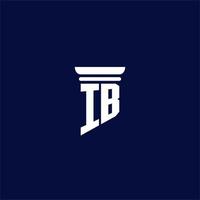 ib iniziale monogramma logo design per legge azienda vettore