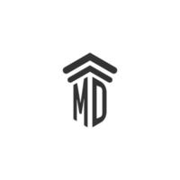 md iniziale per legge azienda logo design vettore
