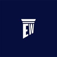 ew iniziale monogramma logo design per legge azienda vettore