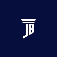 jb iniziale monogramma logo design per legge azienda vettore