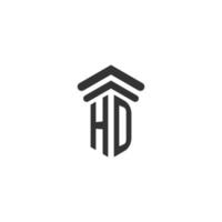 HD iniziale per legge azienda logo design vettore