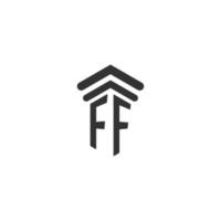 ff iniziale per legge azienda logo design vettore