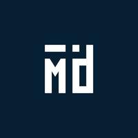 md iniziale monogramma logo con geometrico stile vettore