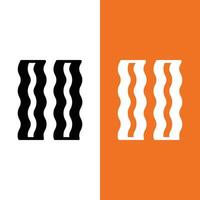 Bacon vettore icona logo nel glifo stile