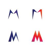 m lettera e m font logo modello vettore