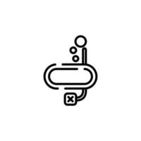 immersione maschera, boccaglio, costumi da bagno, snorkeling, autorespiratore tratteggiata linea icona vettore illustrazione logo modello. adatto per molti scopi.