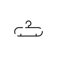Abiti appendiabiti tratteggiata linea icona vettore illustrazione logo modello. adatto per molti scopi.