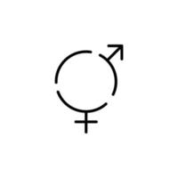 Genere, cartello, maschio, femmina, dritto tratteggiata linea icona vettore illustrazione logo modello. adatto per molti scopi.