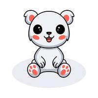 carino poco polare orso cartone animato seduta vettore