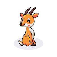simpatico cartone animato gazzella seduto vettore