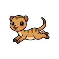 carino poco meerkat cartone animato salto vettore