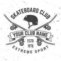 distintivo del club di skateboard. illustrazione vettoriale. vettore