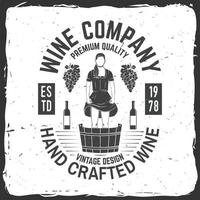 vino azienda distintivo, cartello o etichetta. vettore illustrazione.