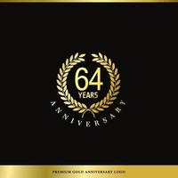 lusso logo anniversario 64 anni Usato per Hotel, terme, ristorante, vip, moda e premio marca identità. vettore